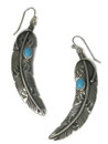 Sleeping Beauty Turquoise Silver Feather Earrings by Lambert Perry (ER7052)