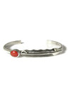 Mediterranean Coral Silver Feather Bracelet (BR6826)