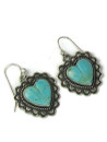 Kingman Turquoise Heart Earrings by Philbert Secatero (ER7080)