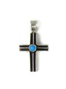 Sleeping Beauty Turquoise Channel Cross Pendant (PD5068) 