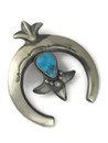 Kingman Turquoise Naja Pendant by Harrison Bitsue (PD5070)