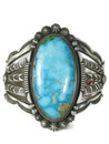 Kingman Turquoise Cuff Bracelet by Aaron Toadlena (BR6851)