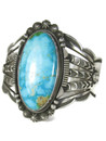 Kingman Turquoise Cuff Bracelet by Aaron Toadlena (BR6851)