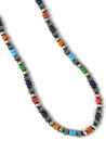 Multi Gemstone Silver Bead Necklace 20" (NK5483)
