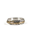 12k Gold & Sterling Silver Feather Band Ring Size 12 (RG6170-S12) 