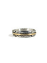 12k Gold & Sterling Silver Feather Band Ring Size 10 (RG6170-S10)