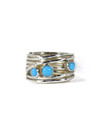 Sleeping Beauty Turquoise Silver Branch Wire Ring Size 6 1/4 (RG6169-S6.25)