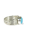 Sleeping Beauty Turquoise Silver Branch Wire Ring Size 8 (RG6175-S8)