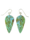 Turquoise Feather Slab Earrings by Ronald Chavez (ER7205)