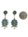 Turquoise Petit Point Squash Blossom Earrings by Tricia Leekity (ER7214)