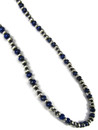 Lapis Silver Bead Necklace & Earring Set (NK5513) 