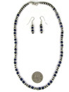 Lapis Silver Bead Necklace & Earring Set (NK5513) 