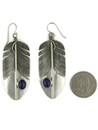Sterling Silver Lapis Feather Earrings by Lena Platero (ER8091)