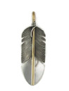 12k Gold & Sterling Silver Feather Pendant by Lena Platero (PD6017)