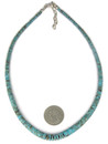Kingman Turquoise Heishi Necklace 18" - Adjustable by Ronald Chavez (NK5399)