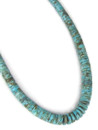 Kingman Turquoise Heishi Necklace 18" - Adjustable by Ronald Chavez (NK5399)