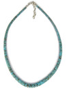 Kingman Turquoise Heishi Necklace 18" - Adjustable by Ronald Chavez (NK5399)