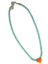 Turquoise Heishi & Spiny Oyster Shell Jacla Necklace by Ronald Chavez (NK5401)