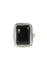 Silver Rectangle Black Onyx Ring Size 9 by Barbara Hemstreet (RG7251-S9)