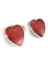 Spiny Oyster Shell Heart Post Earrings by Bernise Chavez (ER8218)