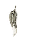 Sterling Silver Curved Feather Pendant by Lena Platero (PD6051)