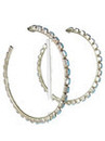 Large Turquoise Needle Point Hoop Earrings by Murry Hannaweekee (ER8244)