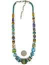 Turquoise & Multi Gemstone Inlaid Bead Necklace by Ronald Chavez (NK5531)