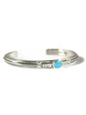 Sleeping Beauty Turquoise Silver Feather Bracelet (BR8024)