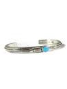 Kingman Turquoise Silver Feather Bracelet (BR8025)