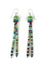 Multi Gemstone Inlay Heishi Earrings by Ronald Chavez (ER8255)