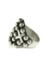 Silver Cross Bead Ring Size 8 by Geneva Apachito (RG7284-S8)