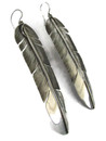 Long Silver Feather Earrings by Lena Platero (ER7268)