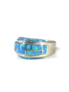 Blue Opal Inlay Ring Size 6 (RG8007)