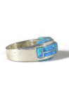 Blue Opal Inlay Ring Size 6 (RG8007)