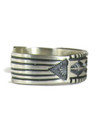 Hand Stamped Silver Bracelet - Large by Jerald Tahe (BR8054) 
