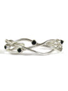 Onyx Silver Branch Wire Bracelet by Angela Martin (BR8103)