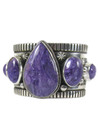 Silver Charoite Cuff Bracelet 1 5/8" by Albert Jake (BR8170)