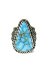 Kingman Turquoise Ring Size 7 - 8 Adjustable by Albert Jake (RG6610)