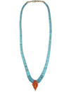 Turquoise Heishi Spiny Oyster Shell Jacla Necklace (NK5058)