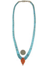 Turquoise Heishi Spiny Oyster Shell Jacla Necklace (NK5058)