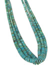 Three Strand Turquoise & Penshell Heishi Necklace by Daniel Coriz (NK5059)