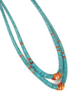 Two Strand Turquoise & Spiny Oyster Shell Heishi Necklace by Daniel Coriz (NK5060)