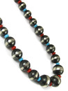 Turquoise & Coral Silver Bead Necklace Set (NK5066)