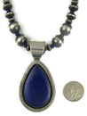 Silver Lapis Necklace Set by Philbert Secatero (NK5068)