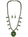 Green Kingman Turquoise Necklace Set by Linda Yazzie (NK5076)