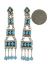 Long Turquoise Chandelier Dangle Earrings 3 1/4" by Priscilla Chavez (ER8270)