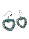 Turquoise Heart Dangle Earrings by Chester Charley (ER8286)