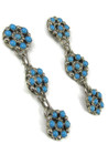 Turquoise Cluster Dangle Earrings by Waylon Johnson (ER8283)