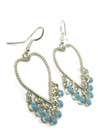 Turquoise Dangle Heart Earrings by Sylvia Chee (ER8291)