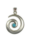 Turquoise Silver Swirl Pendant by Mildred Parkhurst (PD6244)